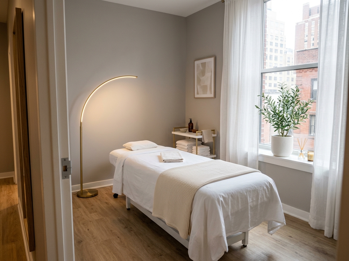 Private treatment room at Skin Lab Clinic, Midtown East New York