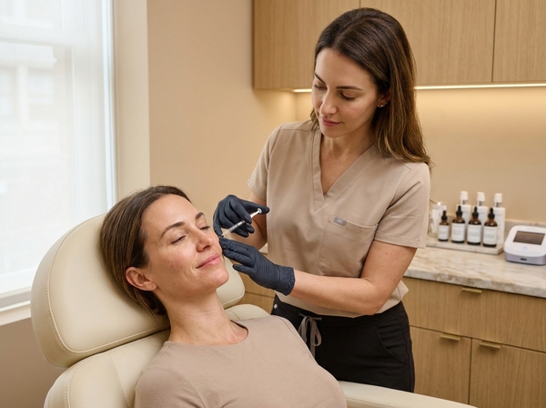 Dermal filler being administered at a medical spa in Manhattan