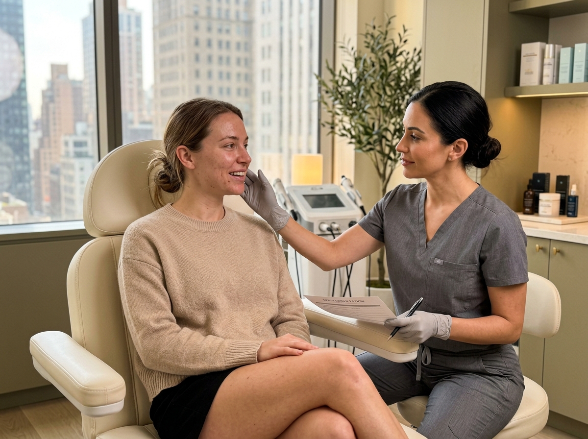 Skin consultation at Skin Lab Clinic, medical spa in Midtown East New York