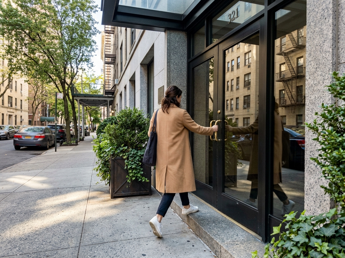 Arriving at Skin Lab Clinic for scalp PRP in Midtown East New York