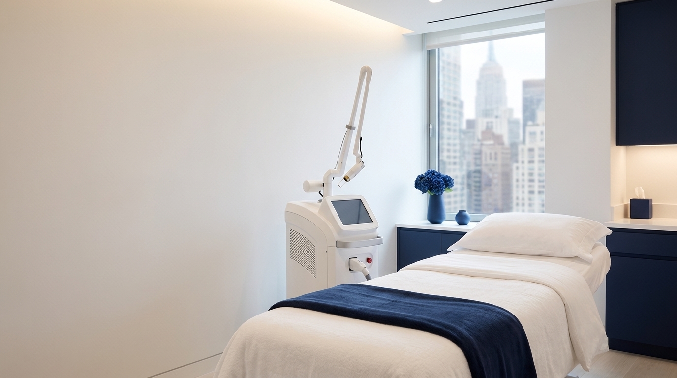 Laser skin treatment room at Skin Lab Clinic in Midtown East, New York City