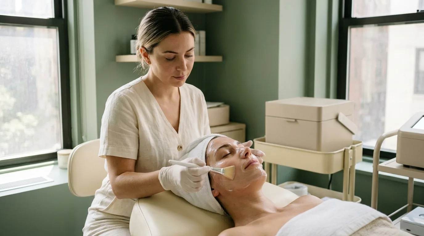 Collagen mask step of the Glass Skin Medical Facial at Skin Lab Clinic NYC