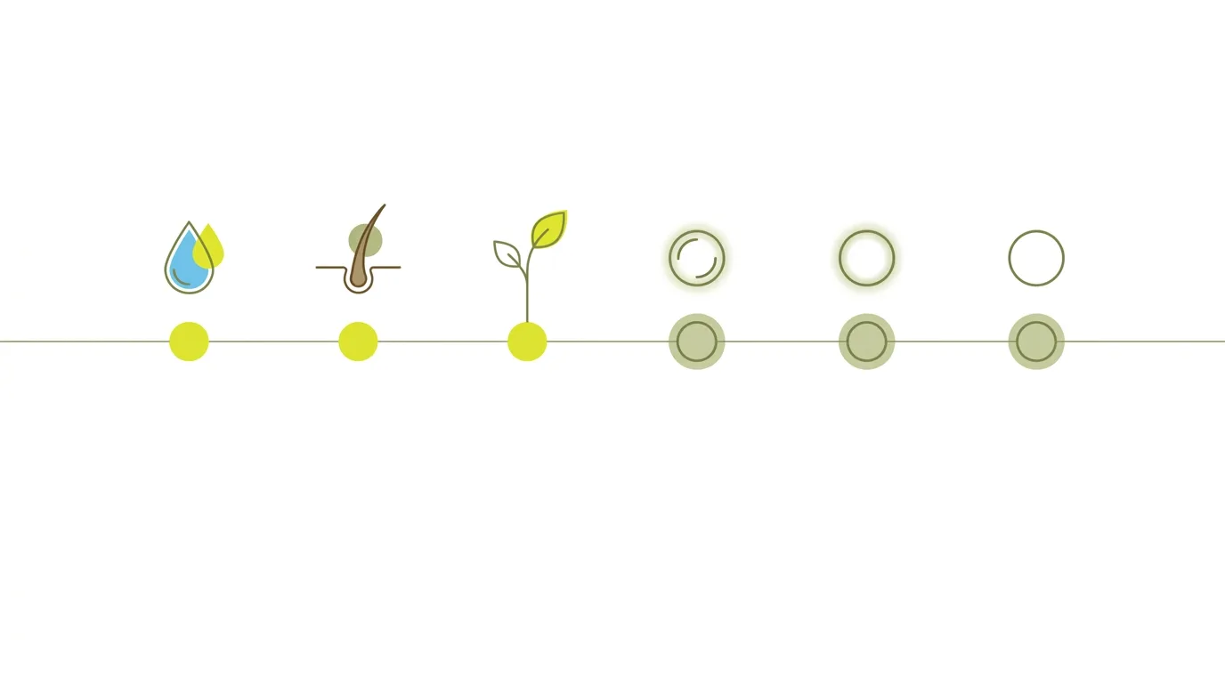 Scalp PRP timeline: three sessions four to six weeks apart, results judged at six months